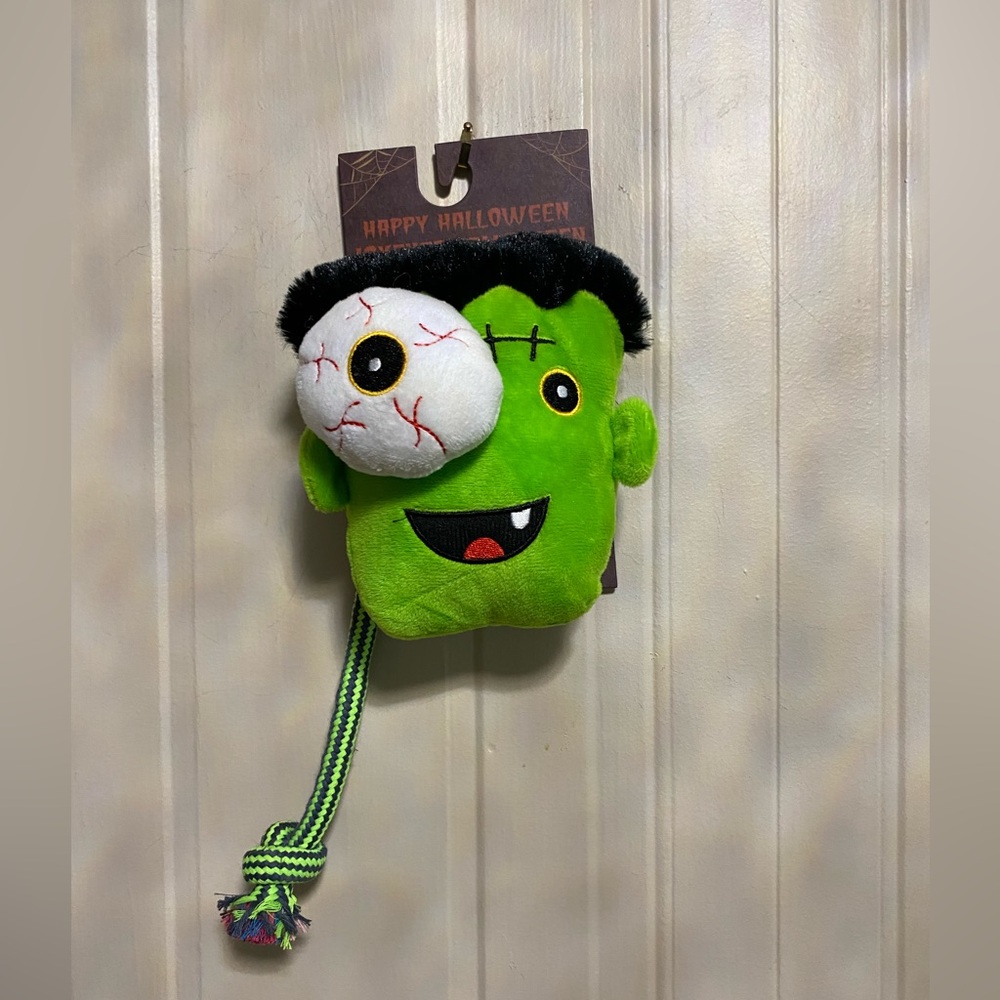 Happy  |  Halloween interactive Rope Face   Dog toy |  Squeaky 7” ….